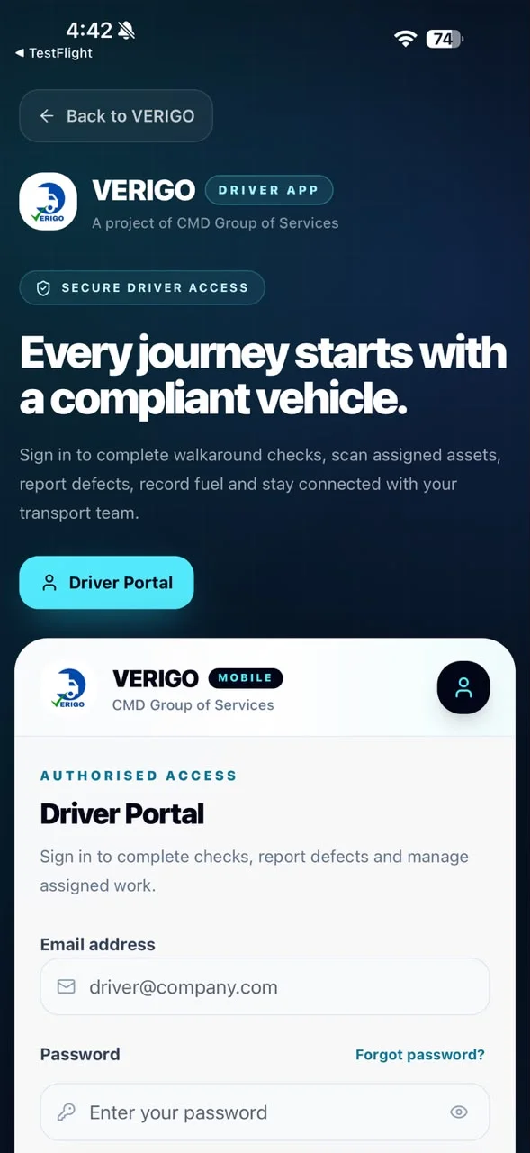 VERIGO fleet operations dashboard